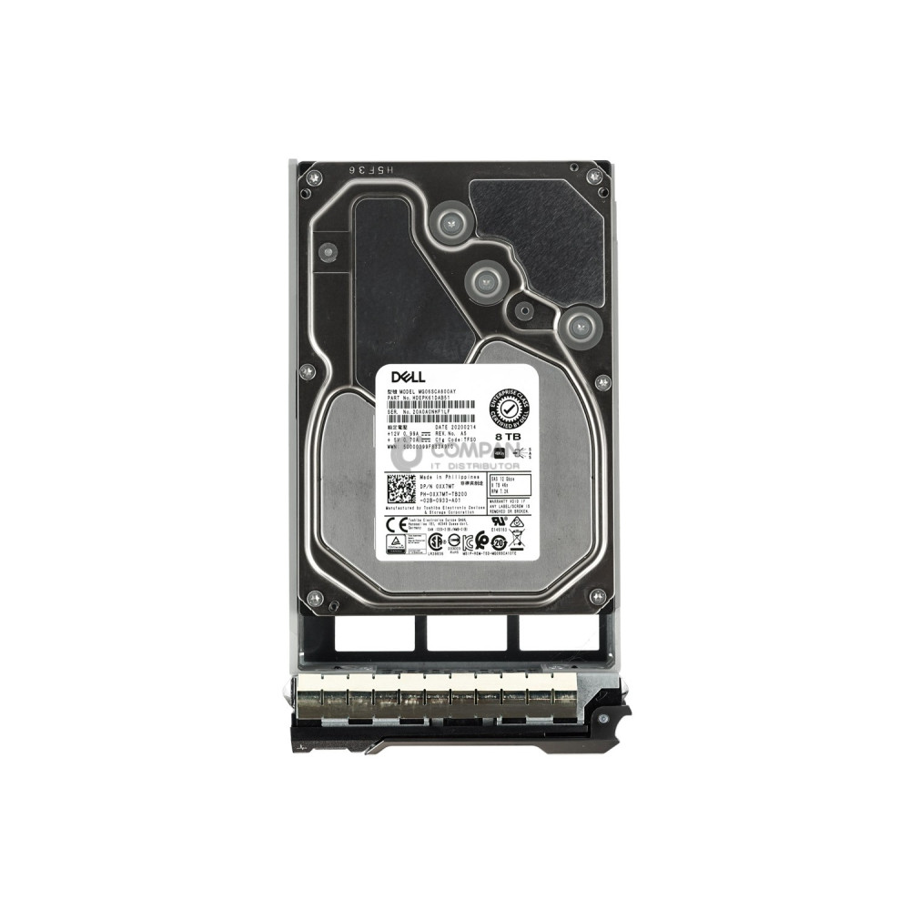 XX7MT DELL HARD DRIVE 8TB 7.2K 12G  4KN 3.5 LFF SAS 0XX7MT